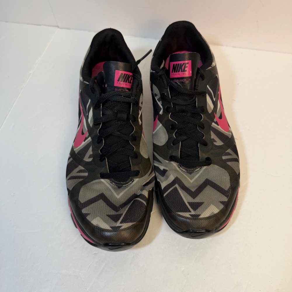 Nike Dual Fusion TR Womens Training Shoes Black Grey Pink 579812-016 Size 8